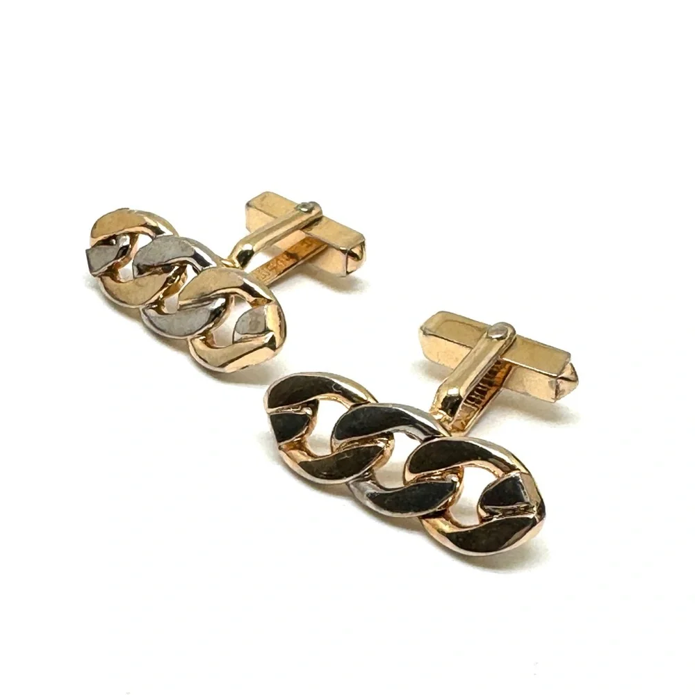 SWANK Vintage Goldtone Curb Chain Link Cufflinks